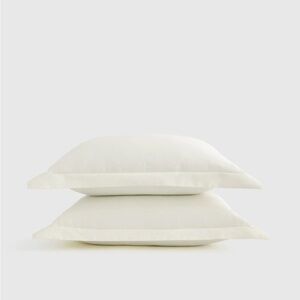 QUINCE Giza Cotton Sateen Sham Set Standard Ivory